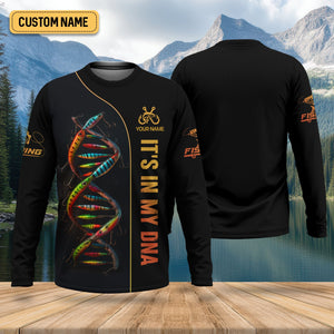 It's In My DNA Fishing UPF Shirts, Funny Fishing Shirt, Men Jersey, Presents For Fishermen