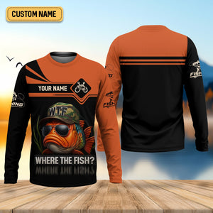 WTF Where The Fish Camo Tournament Fishing Shirts, Funny Fishing Shirt, SPF Shirt For Men, Men's Fishing Shirt