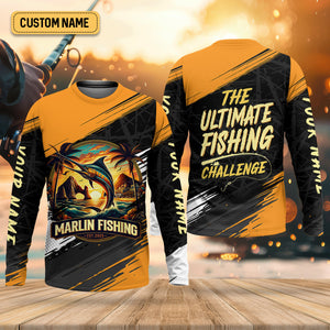 Marlin Fishing SPF Shirts, The Ultimate Fishing Challenge Shirts For Men, Funny Fisherman Gift