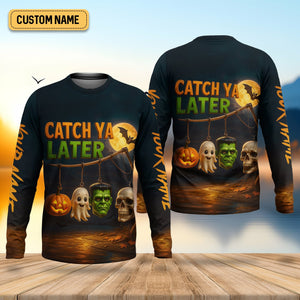 Catch Ya Later Fisherman Outfit, Long Sleeve Fishing Shirts, Mens Casual Shirts