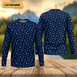 Shark Pattern Performance Fishing Shirts, SPF Shirt For Men, Hooded Fishing Shirt, Fishing Shirts For Men