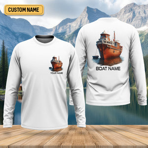 Custom Boat Shirt, Fishing Jersey, SPF Long Sleeve Shirts, Best Fishing Gifts, Mens Casual Shirts