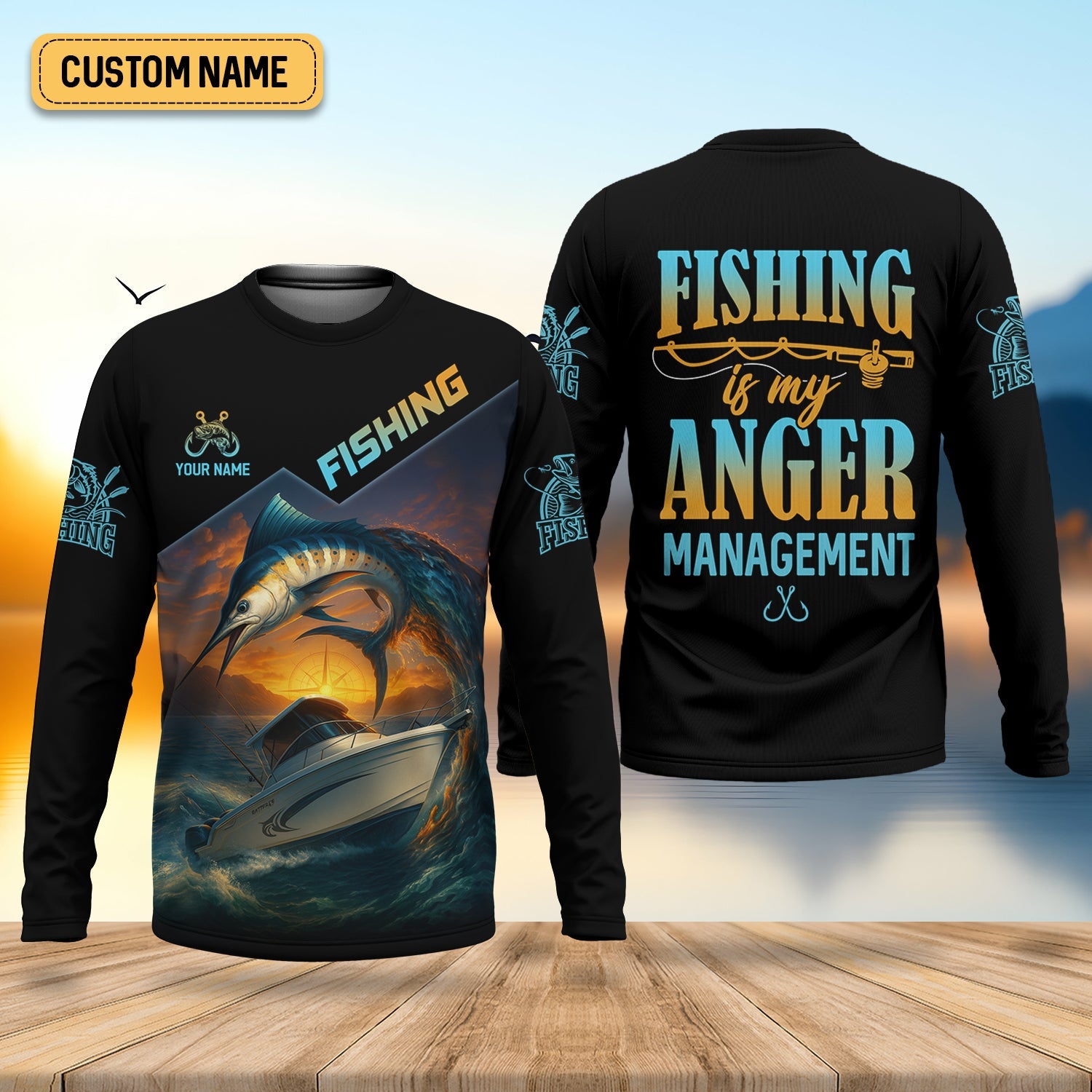 Fishing Is My Anger Management Men Fishing Shirt, SPF Shirt For Men, Presents For Fishermen