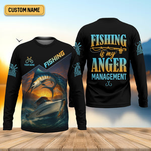 Fishing Is My Anger Management Men Fishing Shirt, SPF Shirt For Men, Presents For Fishermen