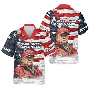 Make Fishing Great Again Patriotic Fishing Shirt, American Flag Fishing Shirt, Fishing Shirts For Men