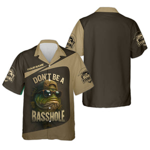 Don't Be A Basshole Men's Fishing Shirt, Mahi Fishing Shirt, UPF Fishing Shirt