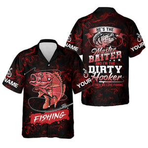 He’s the Master Baiter & I’m the Dirty Hooker, Fishing Women SPF Shirt, Women Fishing Shirt, Funny Fishing Shirt