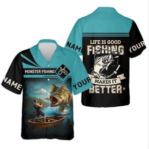 Monster Fishing Shirt, Life Is Good Fishing Makes It Better SPF Shirts, Fishing Shirts For Men, Fisherman Gift