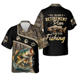 I Have A Retirement Plan Fishing UV Shirts, Tree Camouflage, Fishing Jersey, Gift For Fisherman
