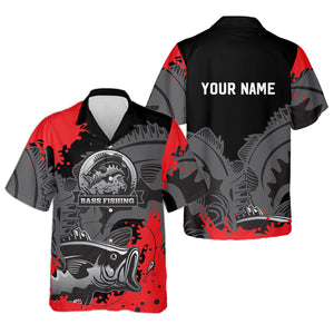 Black Red Bass Fishing Tournament Fishing Shirts, SPF Shirt For Men, Gift For Fisherman