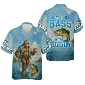 Catchin' Bass With The Big Guy, Fishing Shirts, SPF Long Sleeve Shirts Womens, Female Fishing Shirts
