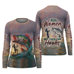 Real Women Bait Their Own Hooks Fishing UPF Shirts, Women Fishing Shirt, Fishing Gift Ideas