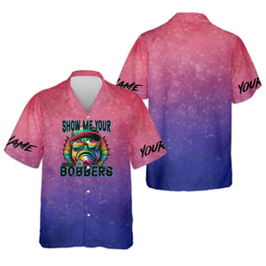 Show Me Your Bobbers Shirt, Pink Purple Neon Men Fishing Shirt, Funny Fishing Shirt, SPF Shirt