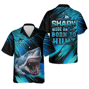 Shark Fishing UPF Shirts, Shark Mode On Born To Hunt, Women Fishing Shirt, SPF Long Sleeve Shirts Womens