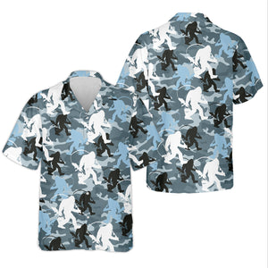 Bigfoot Blue Camo Fishing SPF Shirts, Bassquatch Fishing Shirts, Fishing Shirts For Men, Funny Fisherman Gift