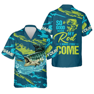 Bass Fishing UPF Shirts, So Good With My Rod I Make Fish Come, Funny Fishing Shirt, Gift For Fisherman