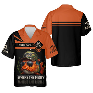 WTF Where The Fish Camo Tournament Fishing Shirts, Funny Fishing Shirt, SPF Shirt For Men, Men's Fishing Shirt