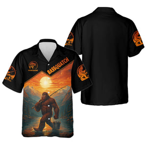 Bassquatch Bigfoot Fishing SPF Long Sleeve Shirts, Fishing Shirts For Men, Funny Fishing Shirt, Fisherman Gift