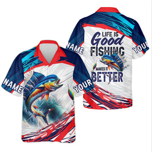 Life Is Good Fishing Makes It Better UPF Shirts, Fishing Shirts For Women, Funny Fisherman Gift