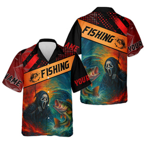 Ghost Face Fish Mens Sun Protection Shirts, Fishing Jersey, Fisherman Gift, Fishing Shirts For Men