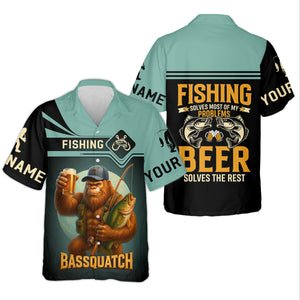 Fishing Solves Most Of My Problems Beer Solves The Rest SPF Shirt, Funny Fishing Shirt, Fishing Shirts For Men