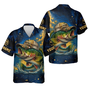 Bass Fishing Shirt, Camo Long Sleeve Shirt, SPF Shirt For Men, Gift For Fisherman