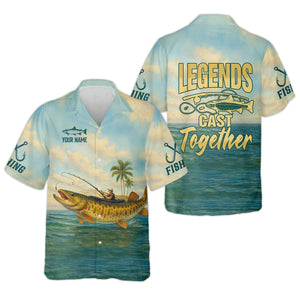 Legends Cast Together, Fishing UPF Shirts, Men Jersey, Men Button Down Shirt, Mens Casual Shirts