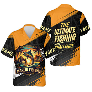Marlin Fishing SPF Shirts, The Ultimate Fishing Challenge Shirts For Men, Funny Fisherman Gift