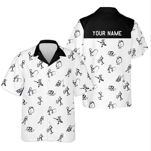 Funny Stick Figure Fishing Pose SPF Shirt For Men, Funny Fishing Shirt, Fishing Shirts For Men