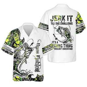 Jerk It Till She Swallow, Fishing Thing Hooded UPF Shirt, Funny Fishing Shirt, Fishing Shirt For Men
