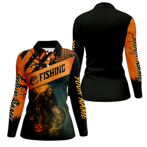 Bigfoot Halloween Fishing UPF Shirts, Women Fishing Shirt, Long Sleeve Fishing Shirts, Bass Fishing