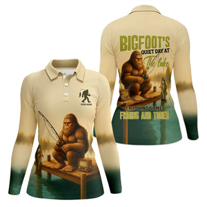 Bigfoot's Quiet Day At The Lake Fishing UPF Shirts, Funny Fishing Shirt, Women Fishing Shirt