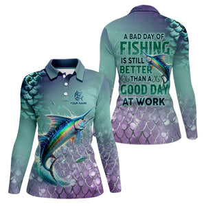A Bad Day Of Fishing Is Still Better Than A Good Day At Work SPF Shirt, Funny Fishing Shirt, Women Fishing Shirt