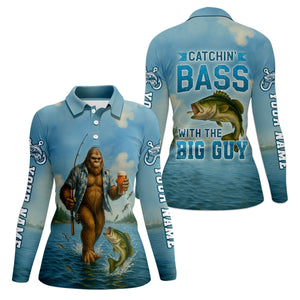 Catchin' Bass With The Big Guy, Fishing Shirts, SPF Long Sleeve Shirts Womens, Female Fishing Shirts