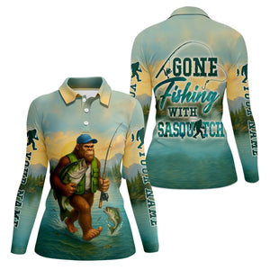 Gone Fishing With Sasquatch, SPF Long Sleeve Shirts Womens, Female Fishing Shirts