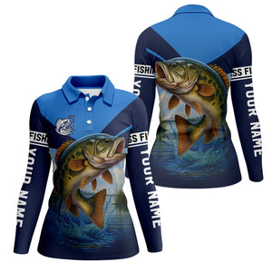Largemouth Bass Fishing Women Fishing Shirt, SPF Long Sleeve Shirts Womens