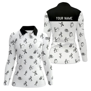 Funny Stick Figure Fishing Pose Women SPF Shirt, Funny Fishing Shirt, Women Fishing Shirt