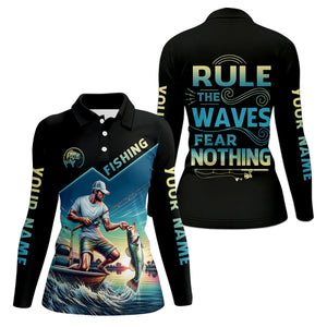 Fishing Shirts, Rule The Waves Fear Nothing, SPF Long Sleeve Shirts Womens, Female Fishing Shirts
