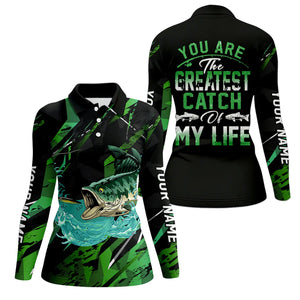Bass Fishing UPF Shirts, You Are The Createst Catch of My Life, Women Fishing Shirt, SPF Long Sleeve Shirts Womens