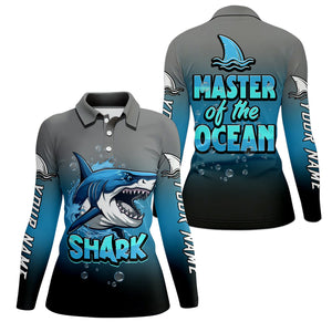 Shark Fishing UPF Shirts, Shark Master of The Ocean, Women Fishing Shirt, SPF Long Sleeve Shirts Womens