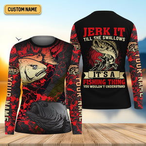 Bass Fishing UPF Shirts, It's a Fishing Thing You Would't Understand, Women Fishing Shirt, SPF Long Sleeve Shirts Womens