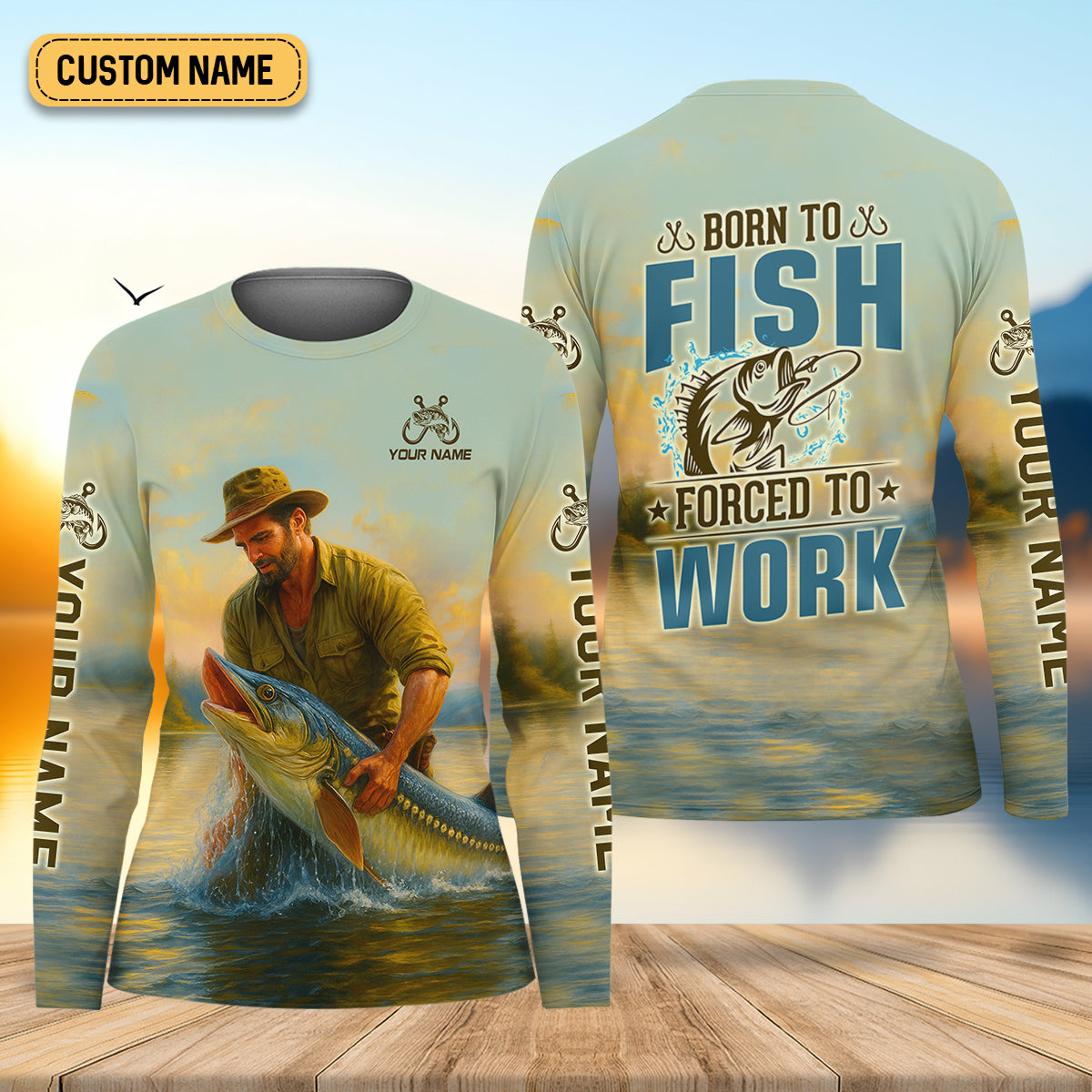 Born To Fish Forced To Work Fishing Shirt For Women, Funny Fishing Shirt, Female Fishing Shirts