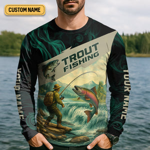 Rainbow Trout Fishing SPF Shirt For Men, Gift For Fisherman, Fishing Shirts For Men