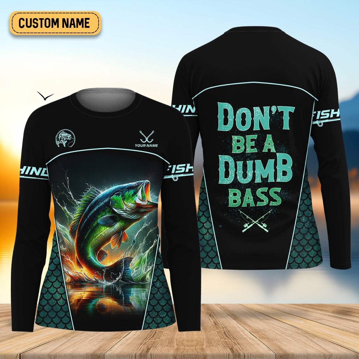 Don't Be A Dumb Bass Fishing UPF Shirts, Funny Fishing Shirt, Women Fishing Shirt, Bass Fishing