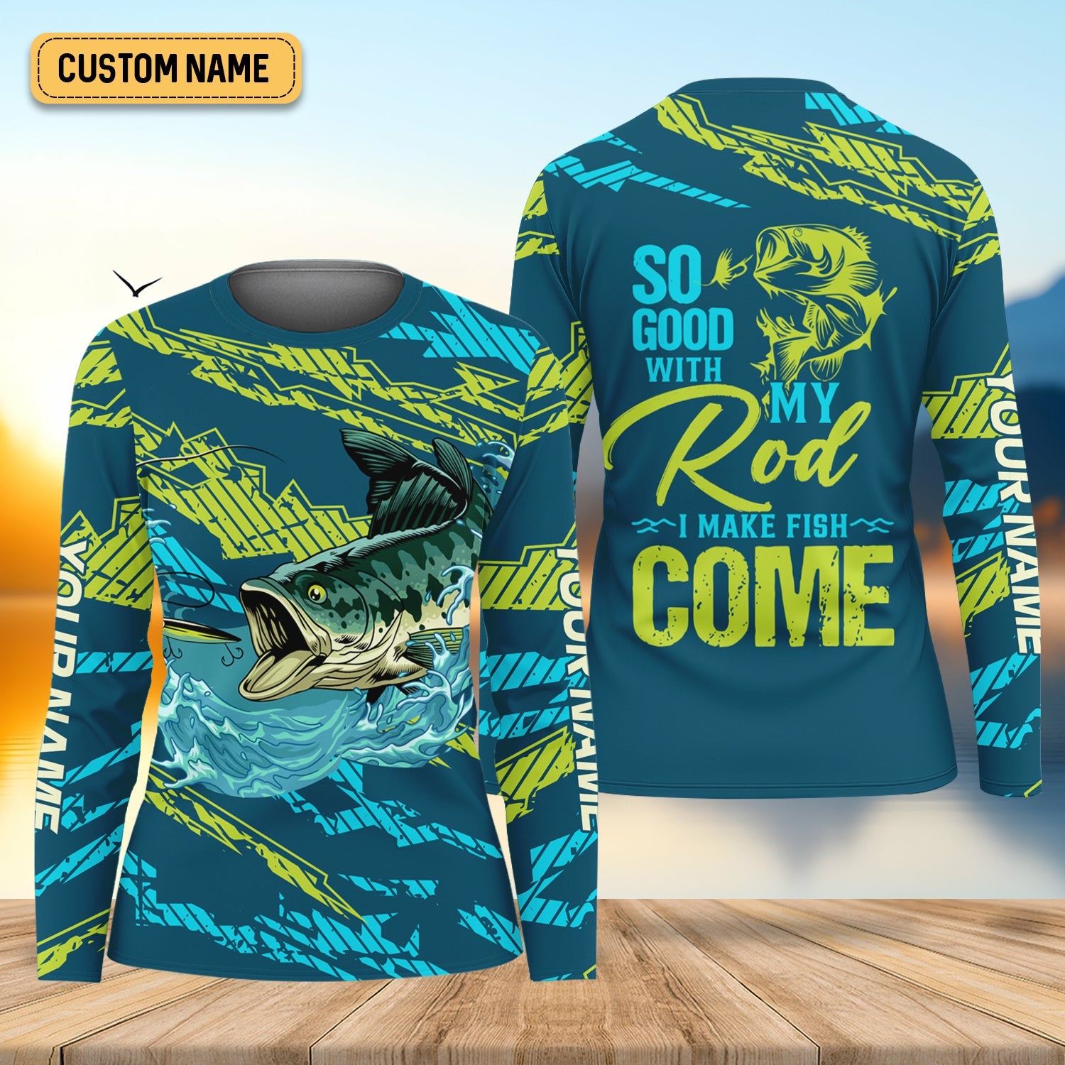 Bass Fishing UPF Shirts, So Good With My Rod I Make Fish Come, Women Fishing Shirt, SPF Long Sleeve Shirts Womens