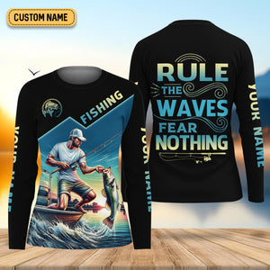 Fishing Shirts, Rule The Waves Fear Nothing, SPF Long Sleeve Shirts Womens, Female Fishing Shirts