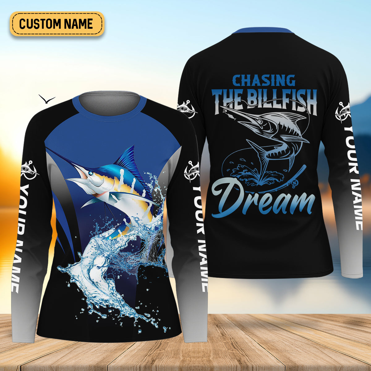 Marlin Fishing, Chasing The Billfish Dream Fishing Women SPF Shirt, Women Fishing Shirt, Funny Fishing Shirt