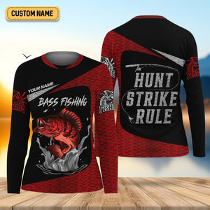 Bass Fishing Shirts, Hunt - Strike - Rule, SPF Long Sleeve Shirts Womens, Female Fishing Shirts