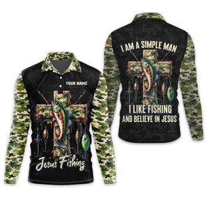 I Like Fishing And Believe In Jesus, Camo Fishing Shirt, Fishing UPF Shirts, Jesus Fishing Shirt, Gift For Fishermen