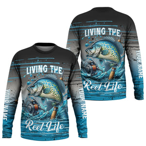 Living The Reel Life UPF Fishing Shirts, Long Sleeve Fishing Shirts, Funny Fishing Shirt, Gag Gifts For Men